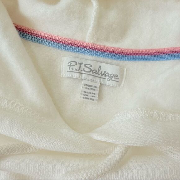 PJ Salvage Womens Loungewear Pajama Travel Hoodie Pants Set Ski White Medium M - Picture 2 of 4